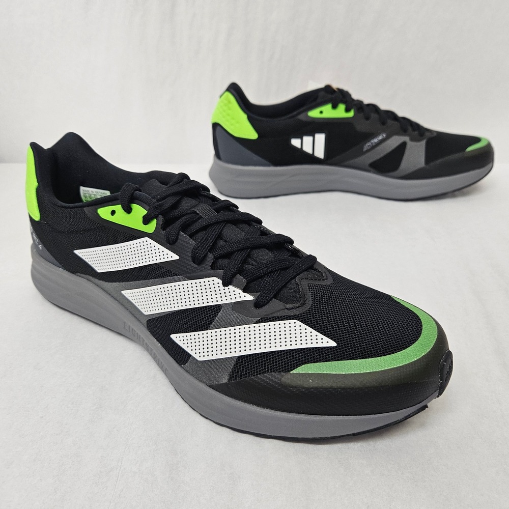 Adidas Adizero RC 4 Running Shoes GX6660 Black Signal Green Men's Size 11